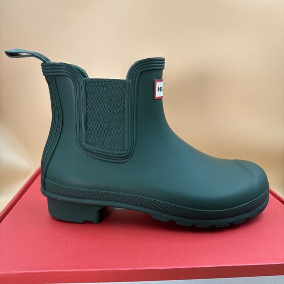 Hunter Original Chelsea Women's Waterproof Ankle Rain Boots, Green Size 7 NEW - Picture 6 of 16